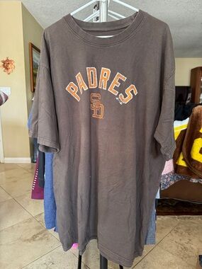 Logo Athletic Padres Brown Short Sleeve Tee with Orange and White Logo